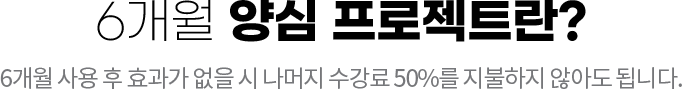 6개월 양심 프로젝트란?